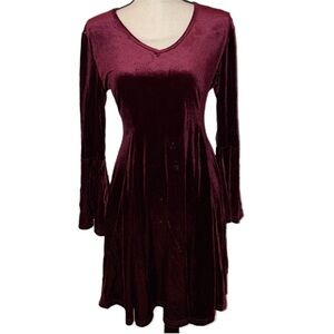 She + Sky Deep Burgundy Velvet Dress